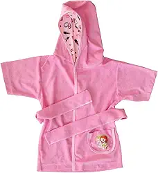 Roupão Infantil de Banho Rosa com Capuz para menina