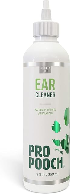 Pro Pooch Dog Ear Cleaner (250ml) - Drops to Stop Head Shaking, Itchy & Waxy Ears - Vet Recommended, Naturally Derived, Non-Toxic Ear Cleaning Solution for Dogs