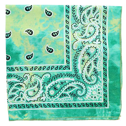 Motique Accessories Tie Dye Paisley Bandana-Green