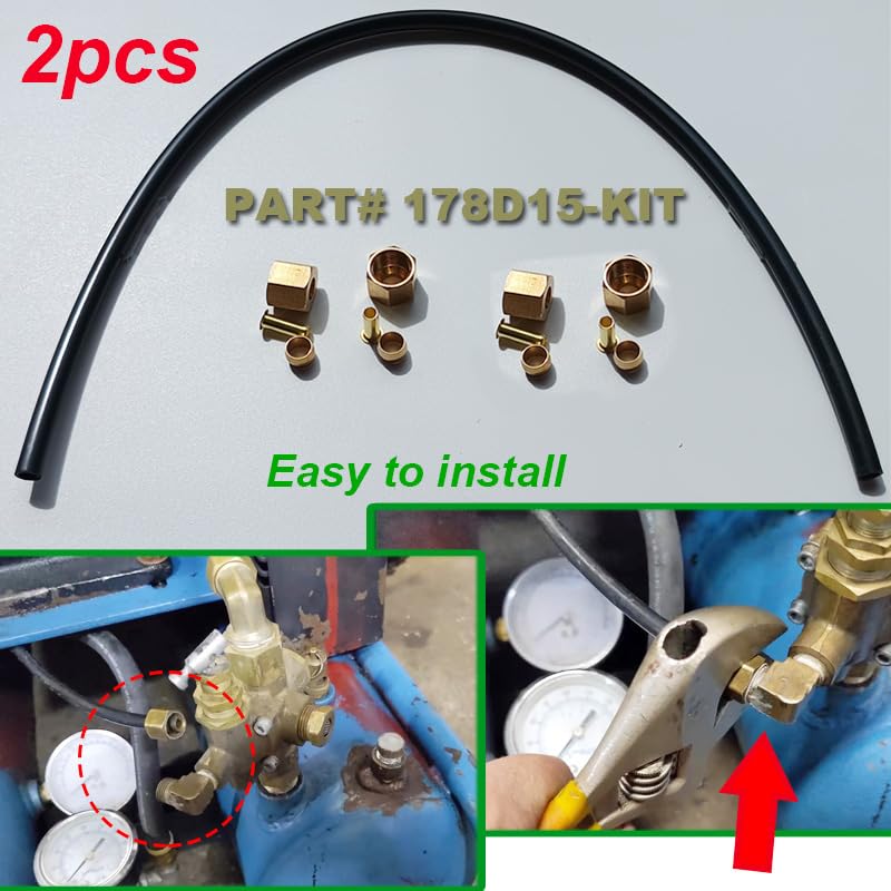 Air Compressor Unloader Tube Kit - 2PCS 178D15 -6