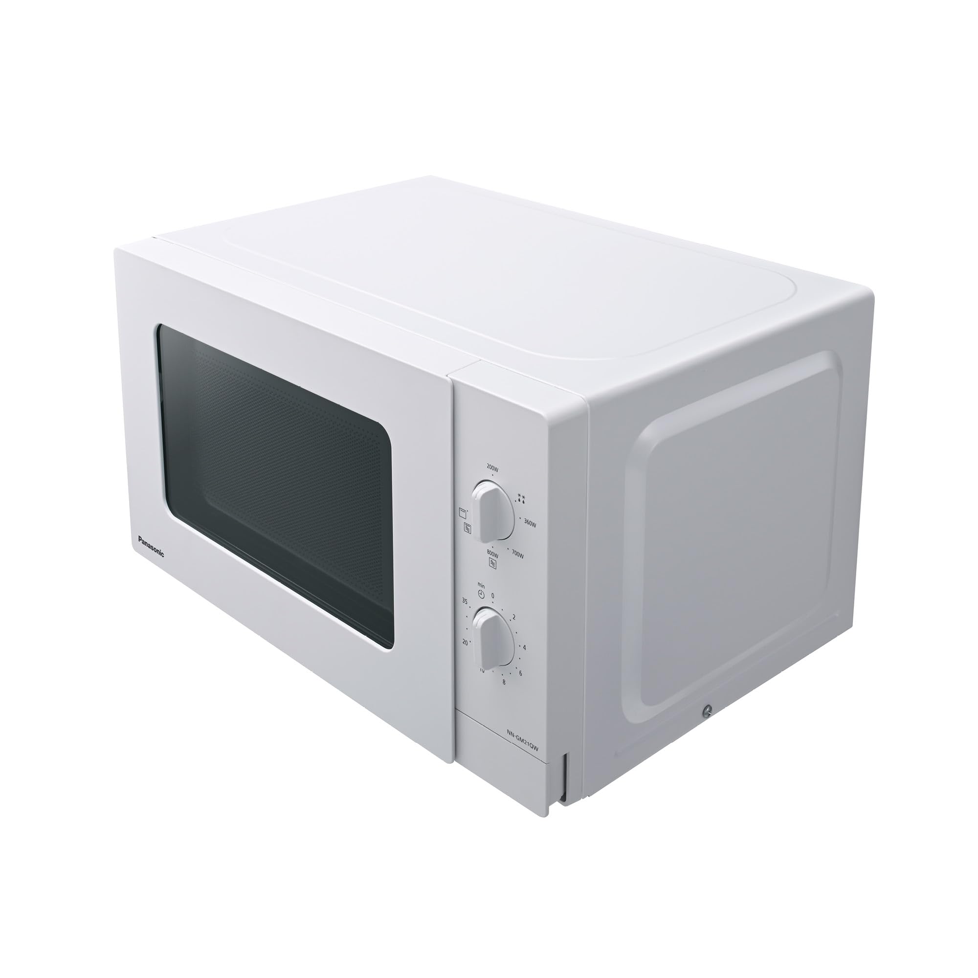 Panasonic NN-GM21QWEPG 20L Kompakt-Mikrowelle mit Grill, 800 W, Kombi-Garen, 5 Leistungsstufen, Auftaufunktion, Drehregler, Glasdrehteller, Weiß