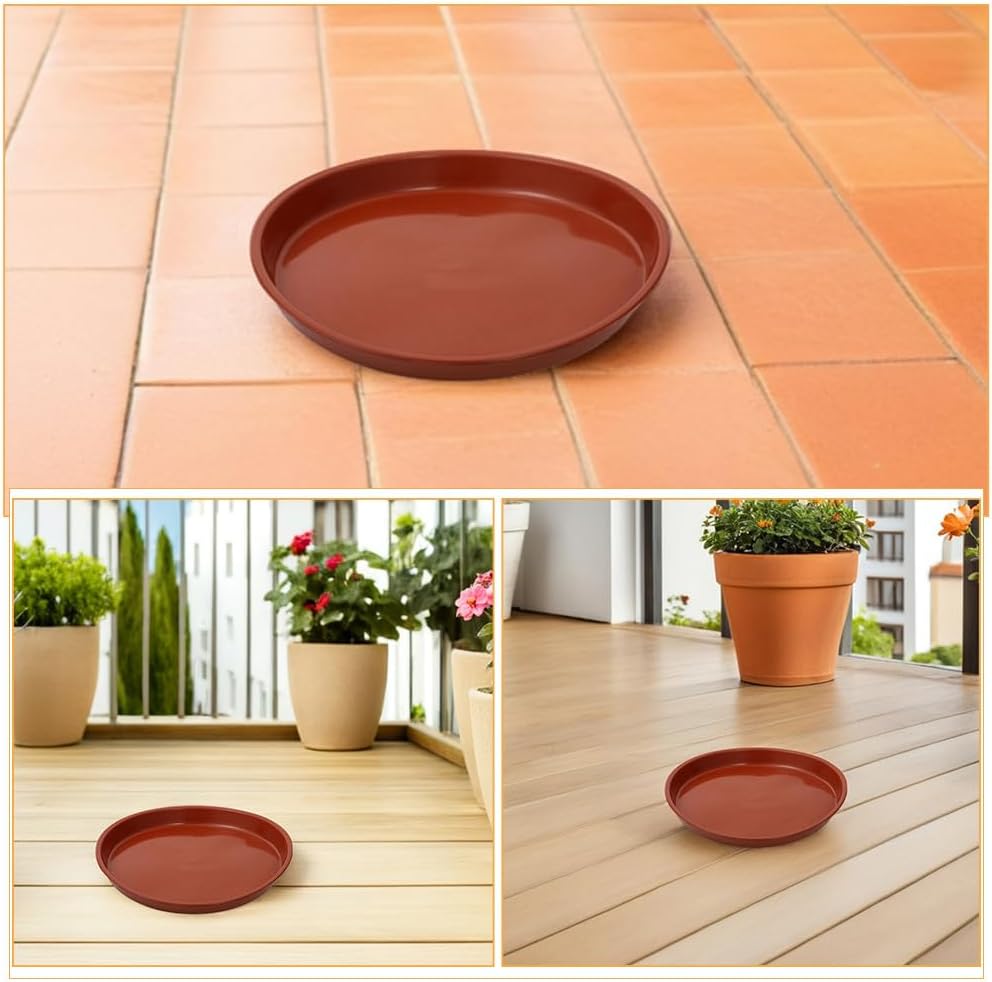 YARNOW 25pcs Large Planter Drainage Trays Round Plastic Flower Pot Saucers Bonsai Water Catcher Plates for Home Office and Garden