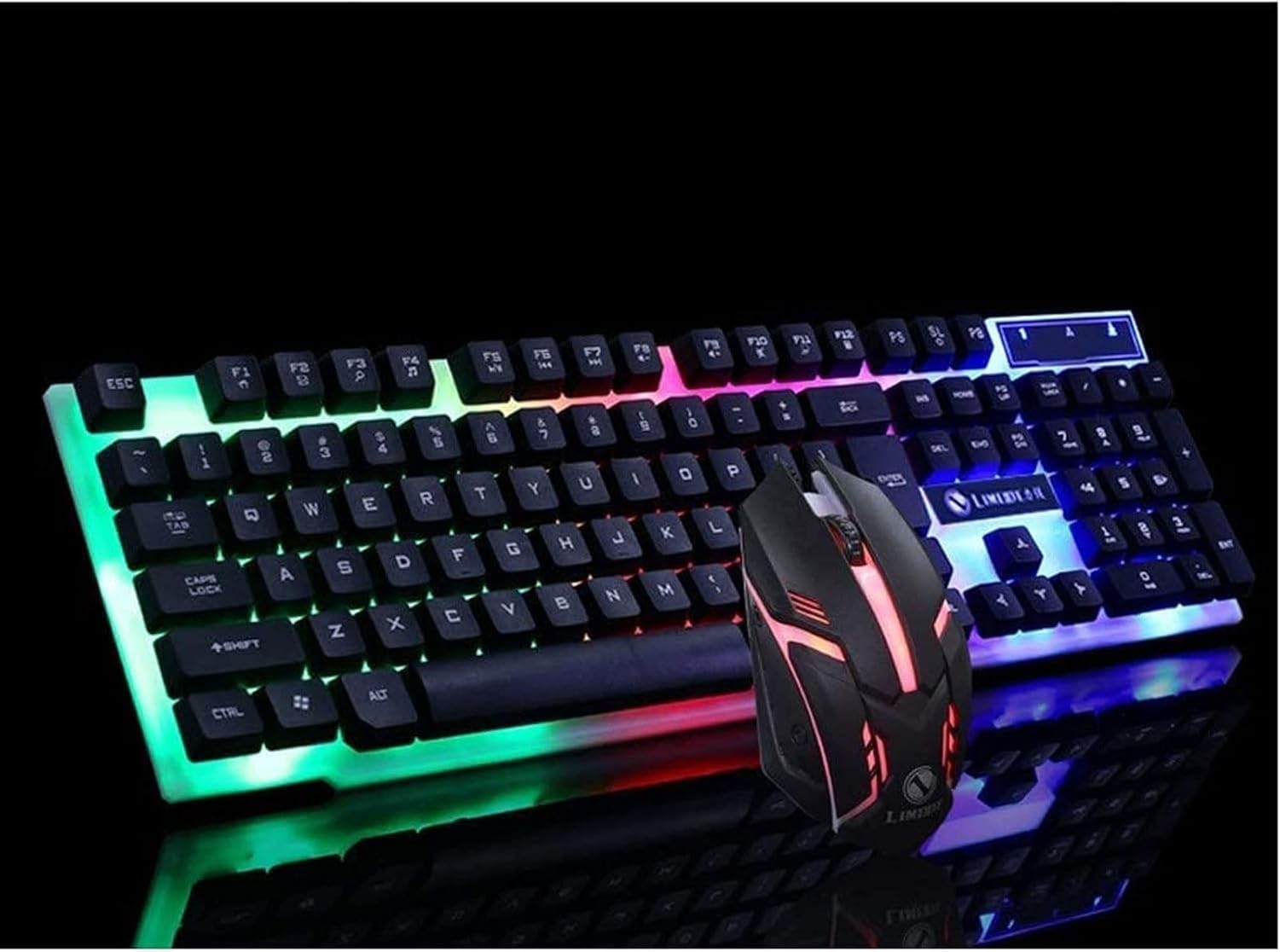 Zestaw Klawiatura Mechaniczna RGB 104 Klawisze Niebieskie Przełączniki Mysz Gamingowa USB Przewodowa Programowalna do Komputera Biurowego Biała(Biały)