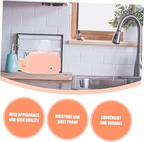 Miniatura 4 de TIDTALEO Caja de pañuelos de silicona, servilleteros para mesas, soporte para toallitas de animales de peluche de ballena, para tarjetas de visita,