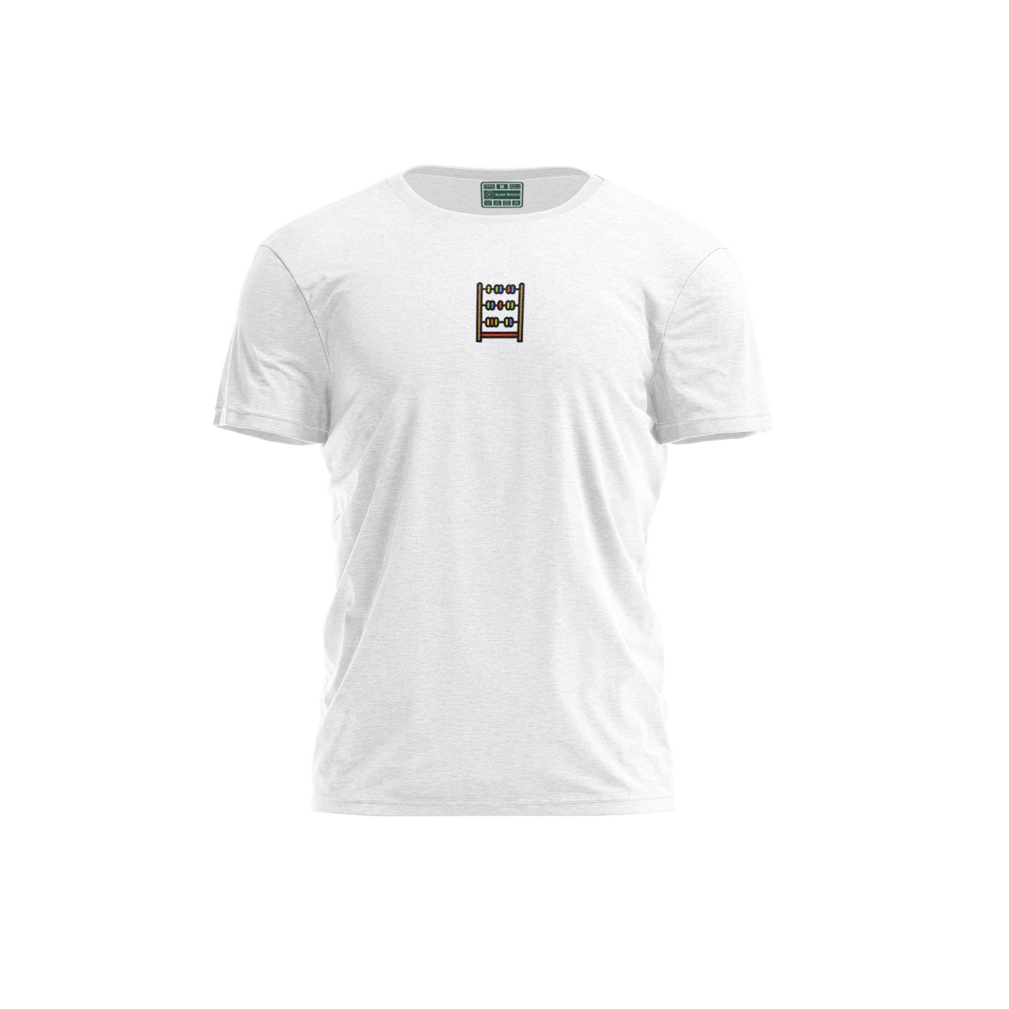 Bona Basics, Digitally Printed, Men's Basic T-Shirt,%100 Cotton, White, Casual, Men's Tops, Size: M