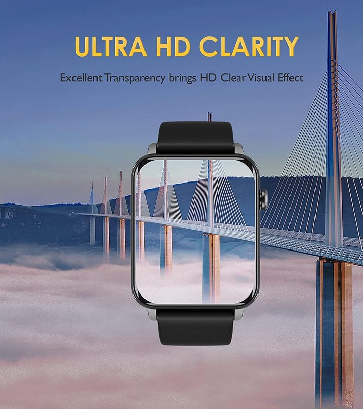 Image of Screen Protector Guard For Boat Ultra Prism (1.96 inch inch) Smartwatch (2 pack) - 9H Hardness, Unbreakable TPU Film (NOT A TEMPERED GLASS)