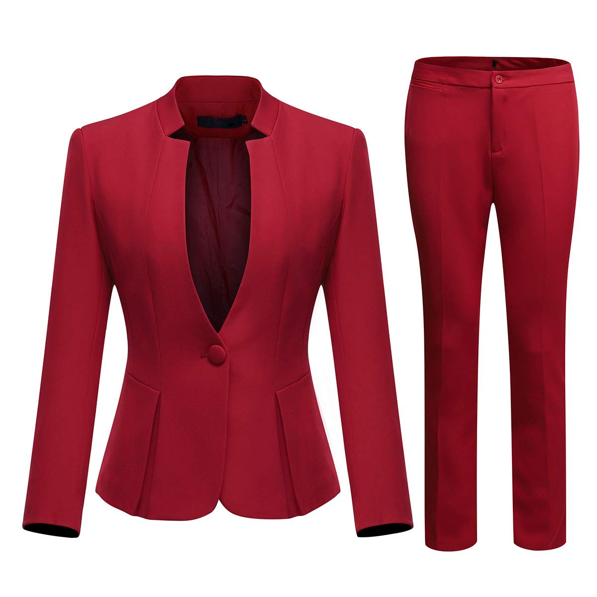 YUNCLOS Womens Business Office 1 Button Blazer Jacket and Pants Suit Set