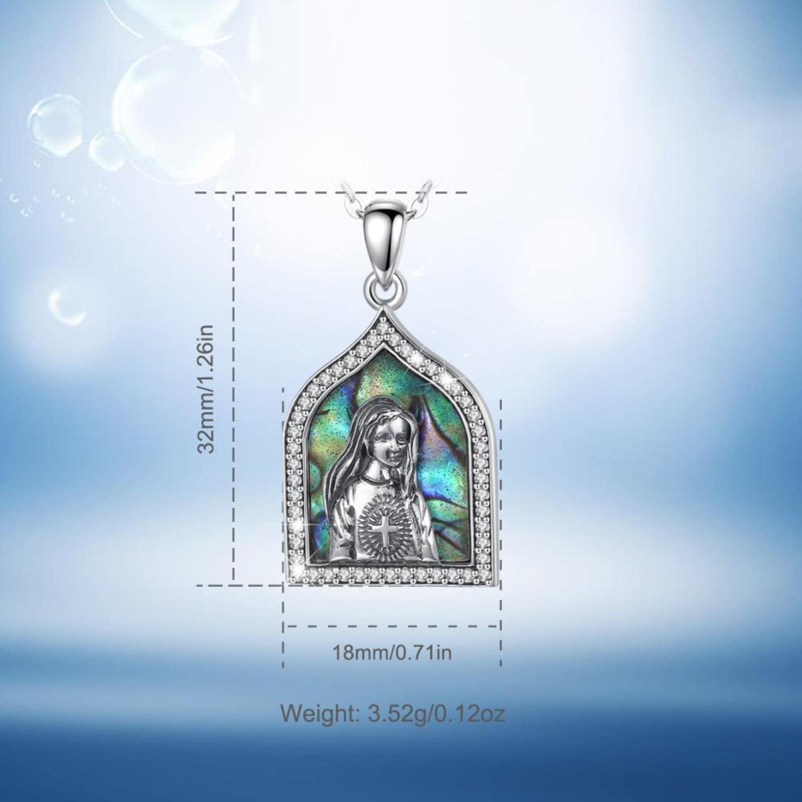 Collana con Ciondoli A Croce in Argento Sterling 925 Madreperla Blu Ciondolo Colorato Gioielli Moda per Donna
