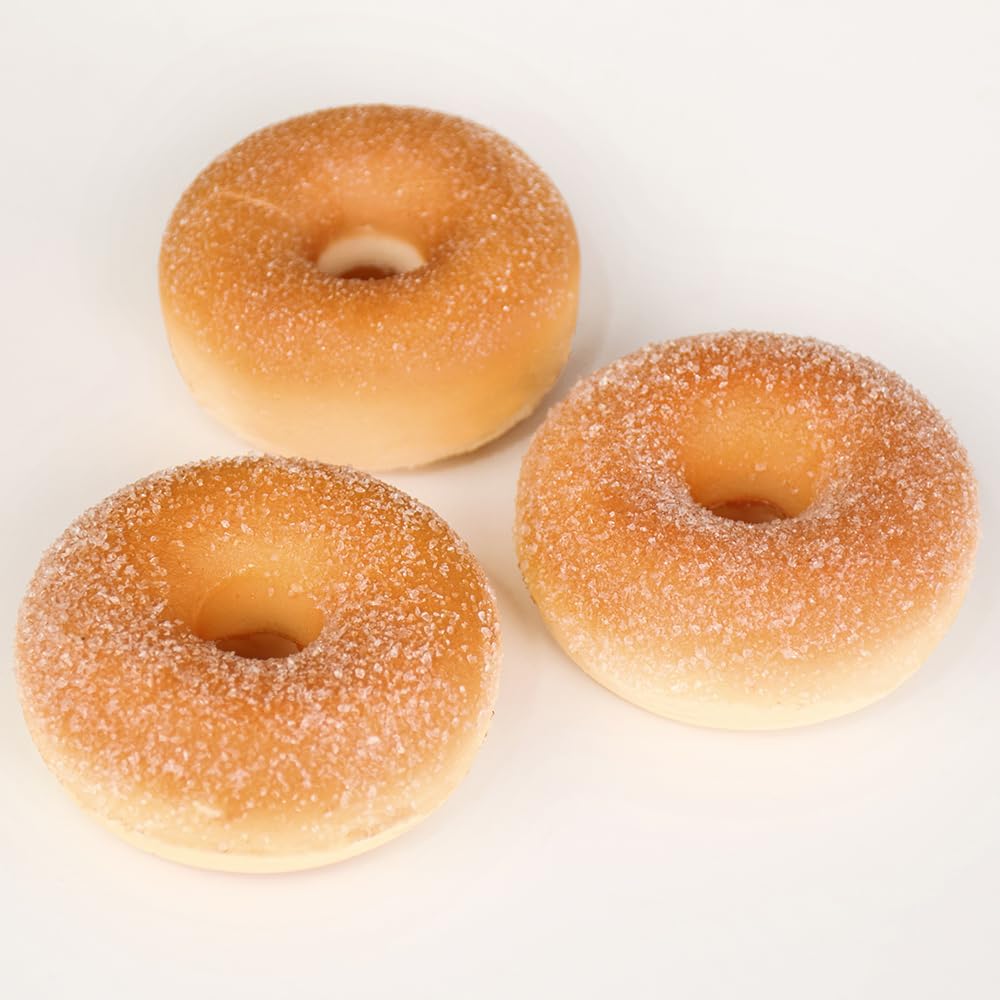 Generic 3 Pcs Artificial PU Fake Toy Donuts, Scented Fake Donuts, Assorted Realistic Doughnuts Toy Cakes Fake Desserts Food Bread Decoration Model Kitchen Prop (Colorful Needle Design)