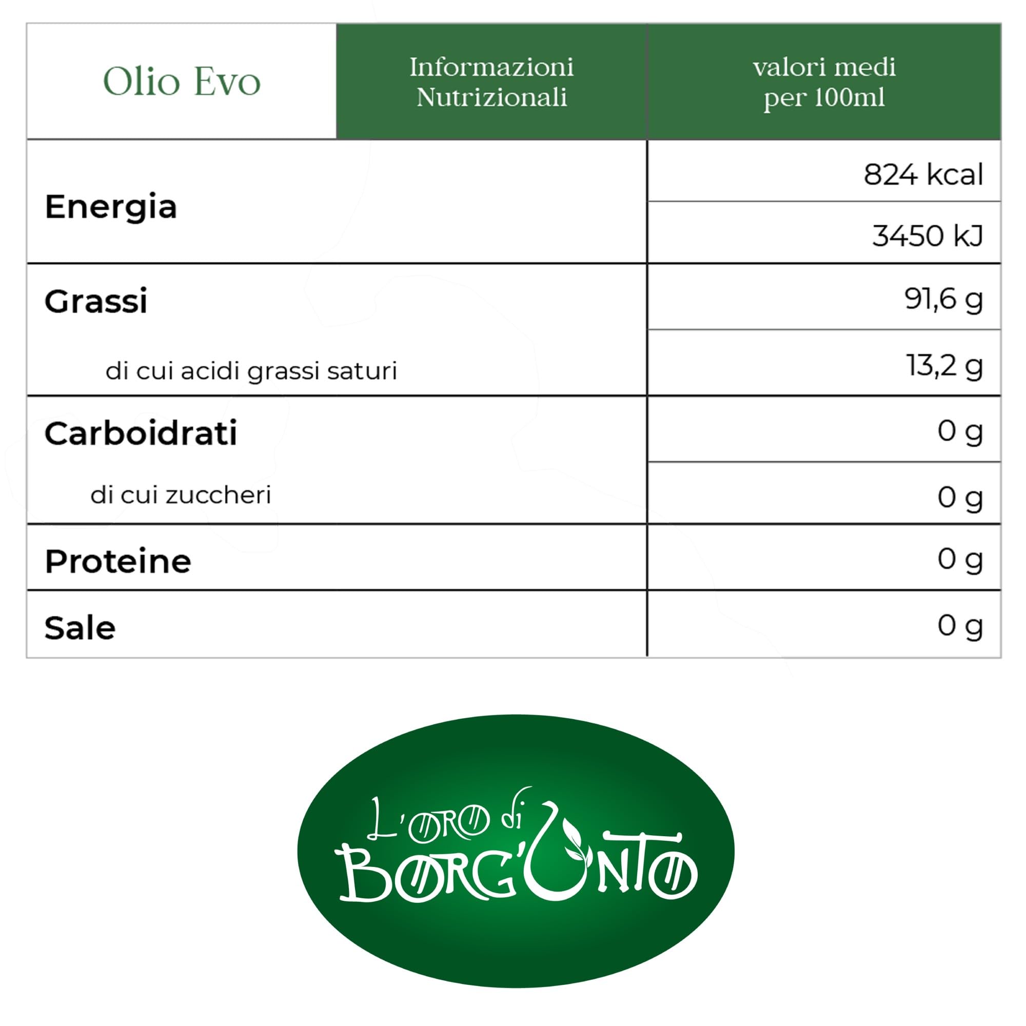 BORGUNTO | Olio Extravergine di Oliva Italiano 12x500ml con Note Piccanti e retrogusto al Carciofo | Perfetto per insaporire Carni, Insalate e Primi Piatti - Estrazione a Freddo (Confezione 6L)
