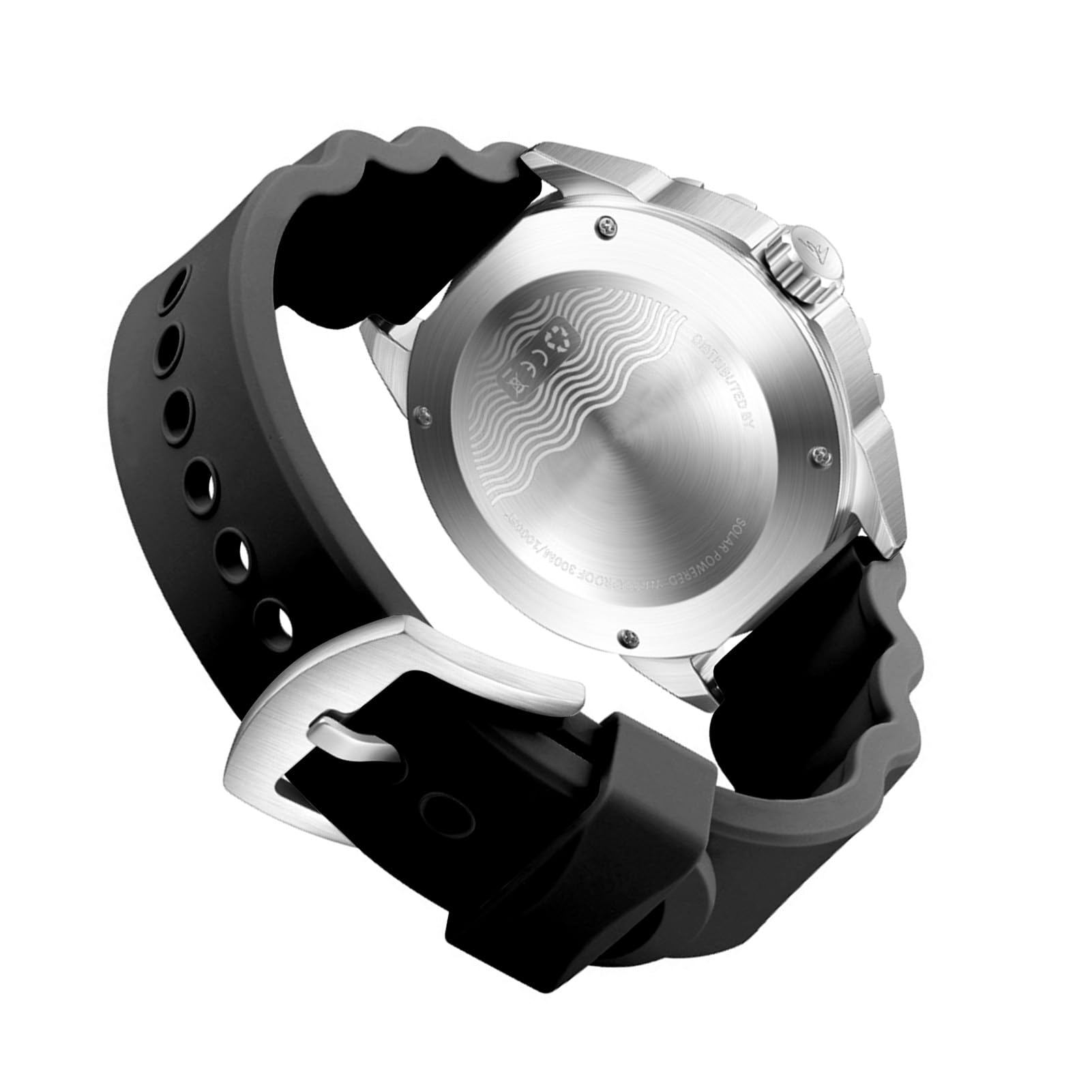 Wakects Reloj de Buceo de Cuarzo con Energía Solar, Resistente Al Agua hasta 300 M, Correa de Silicona Luminosa, para Hombres y Mujeres, Actividades Al Aire de Buceo Profesional