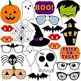 KatchOn, Scary Halloween Photo Booth Props - Large, Pack of 22 | Hocus Pocus Halloween Photo Props for Photoshoot | Halloween Selfie Props | Halloween Picture Props for Halloween Party Decorations