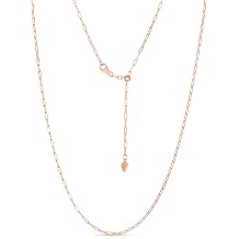 Floreo 14k Fine Gold 1.5mm Adjustable Solid Paperclip Necklace, 22 Inch