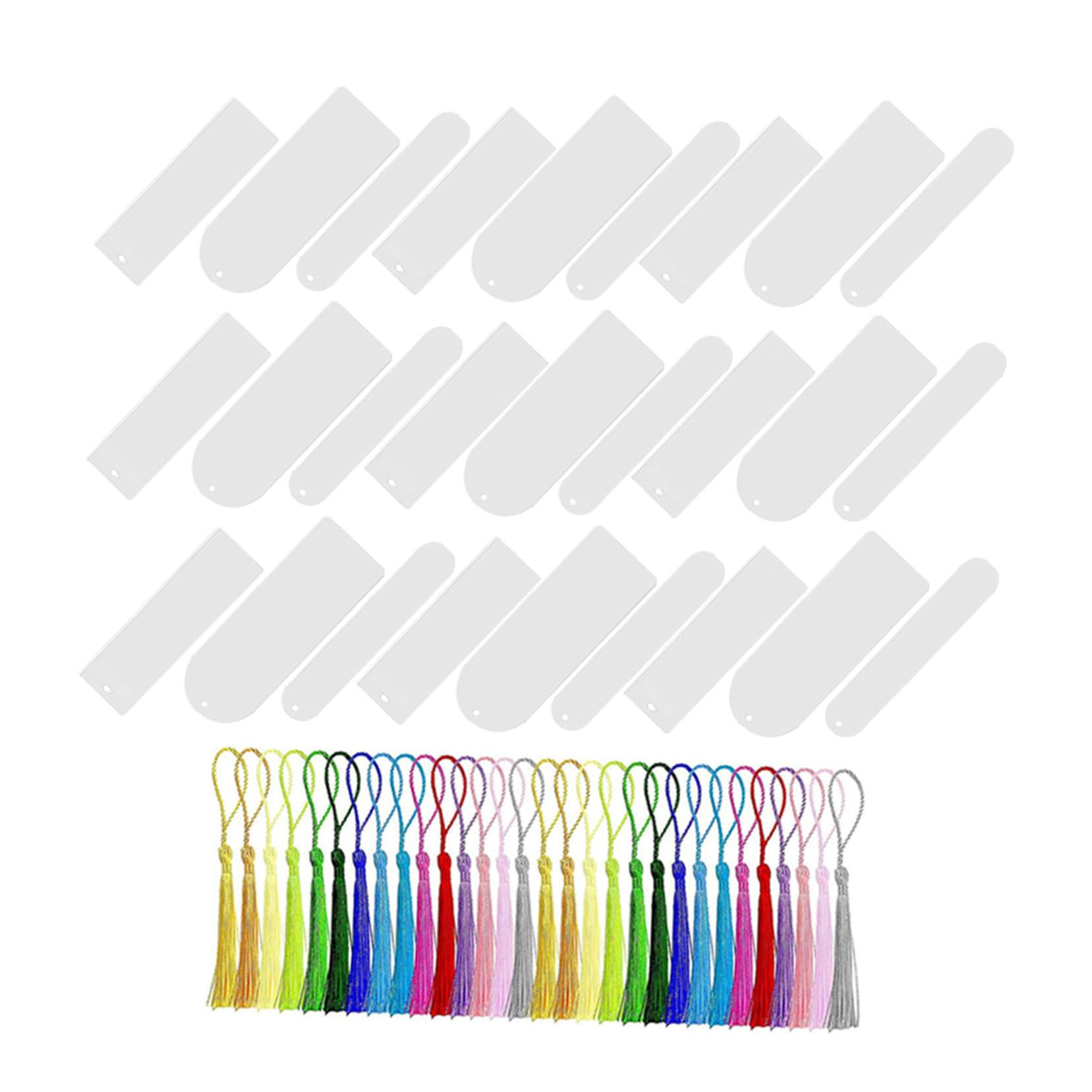 POPETPOP Segnalibri in Acrilico con Nappe Colorate Kit da Te con Segnalibri Rettangolari Vuoti e Nappe per Decorazioni Veloci Leggeri e Resistenti per Donne e Ragazze