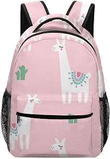 ColourLife Mochila escolar linda Llamaon rosa bolsa para laptop para homens e mulheres estudantes