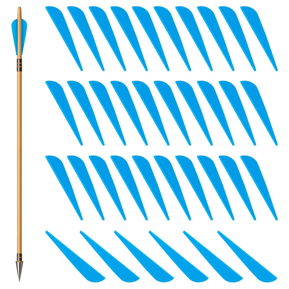 BENECREAT 100 Packs 7.5cm/3 Inch Arrows Vanes, TPU Feather Fletching Replacement Arrow Fletchings for DIY Archery Hunting Targeting Arrows, Blue