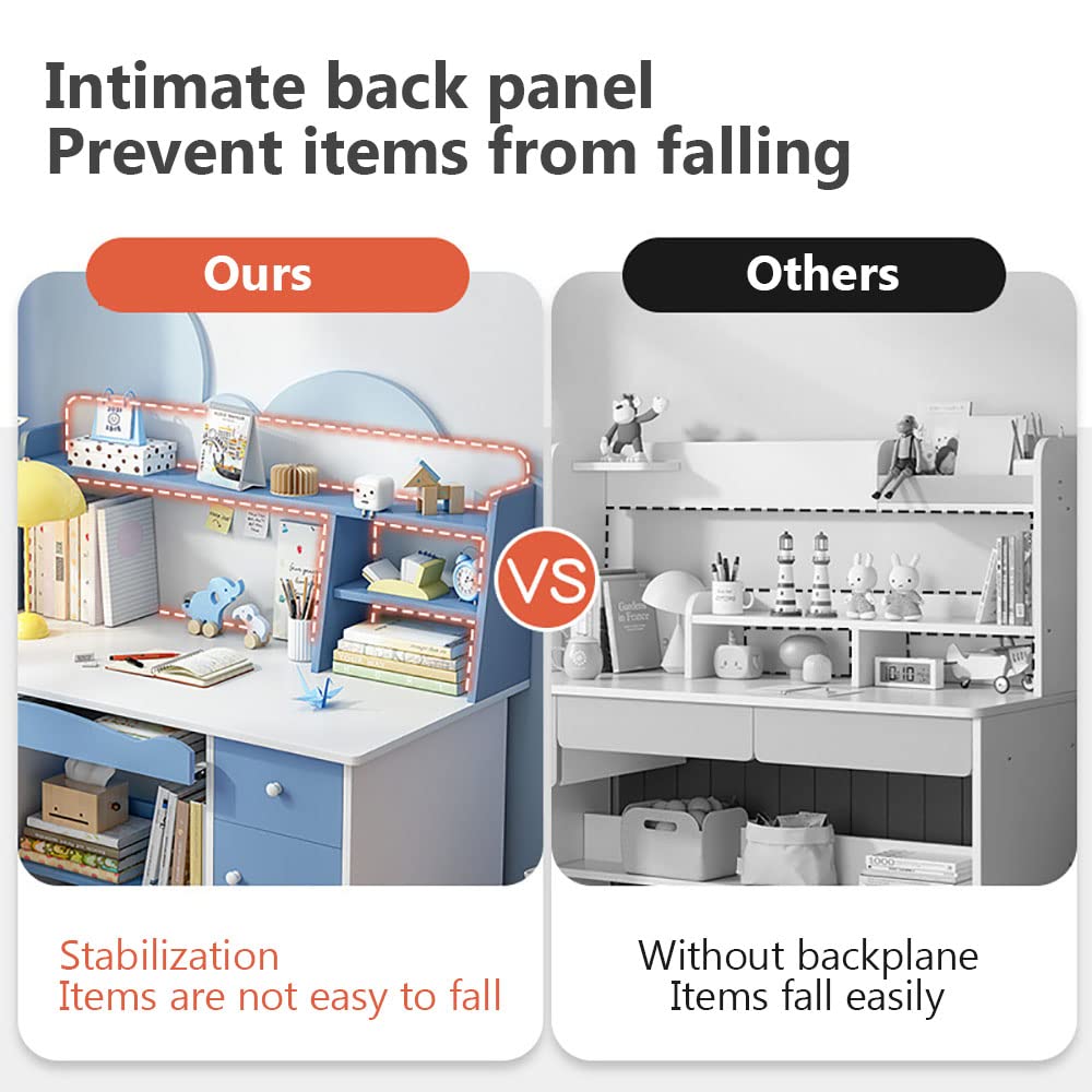 Buy Computer Desk, Study Desk with Bookshelf, Writing Desk with Drawers