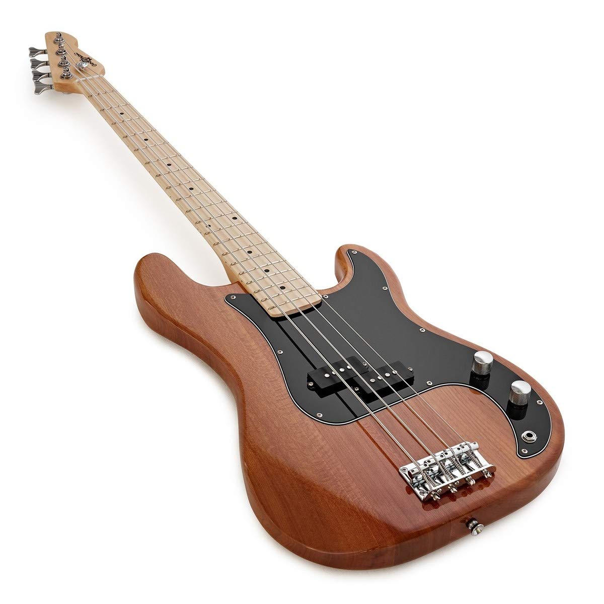 Basso LA Select + Pacchetto con Amplificatore da 15 W, Natural | Tono Chiaro e Deciso, Corpo in Frassino con Manico in Acero, Humbucker Split Coil, Ampli 15W e Accessori Inclusi