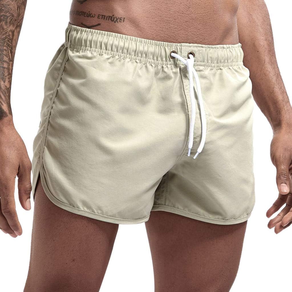 Tan Thru Swimwear Men Spring Surfing and Summer Splicing Swimming and Men's Men's Board Shorts Swim Trunks