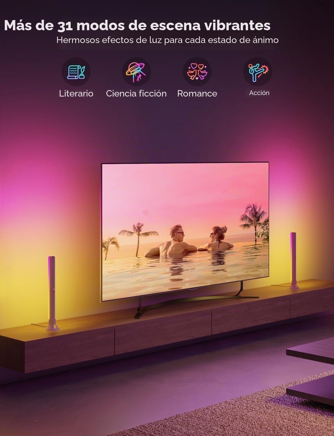 Govee RGBIC - Barras de luz LED para TV de 45 a 70 pulgadas (2 perlas)