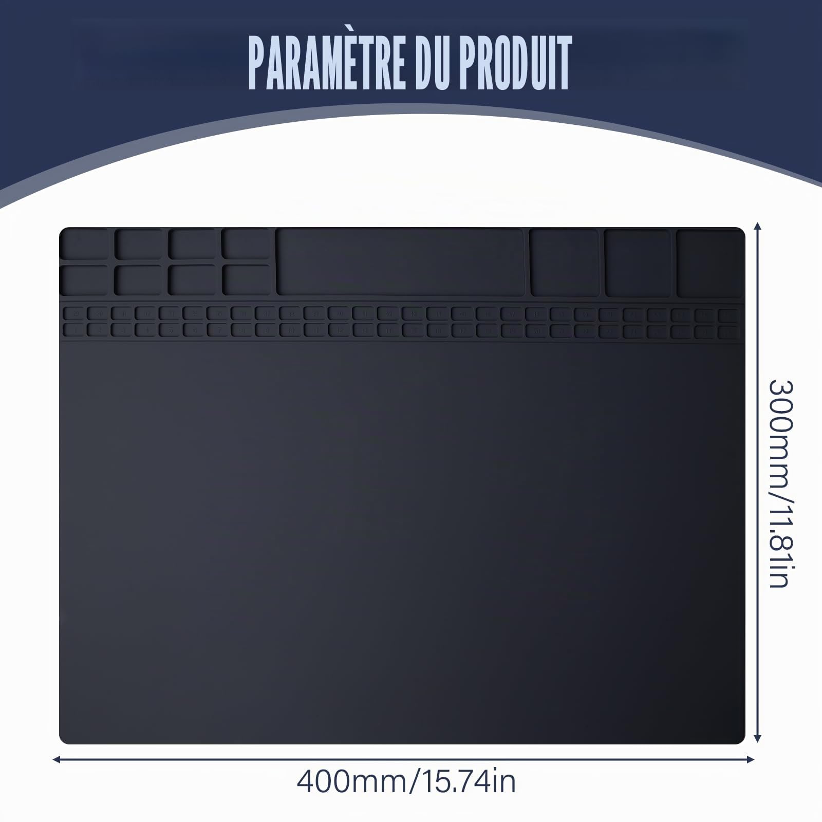 Tapis antistatique ESD pour l'électronique avec bracelet ESD et câble de terre, tapis de soudure ESD résistant à la chaleur, grande surface de travail pour ordinateur, ordinateur portable, téléphone