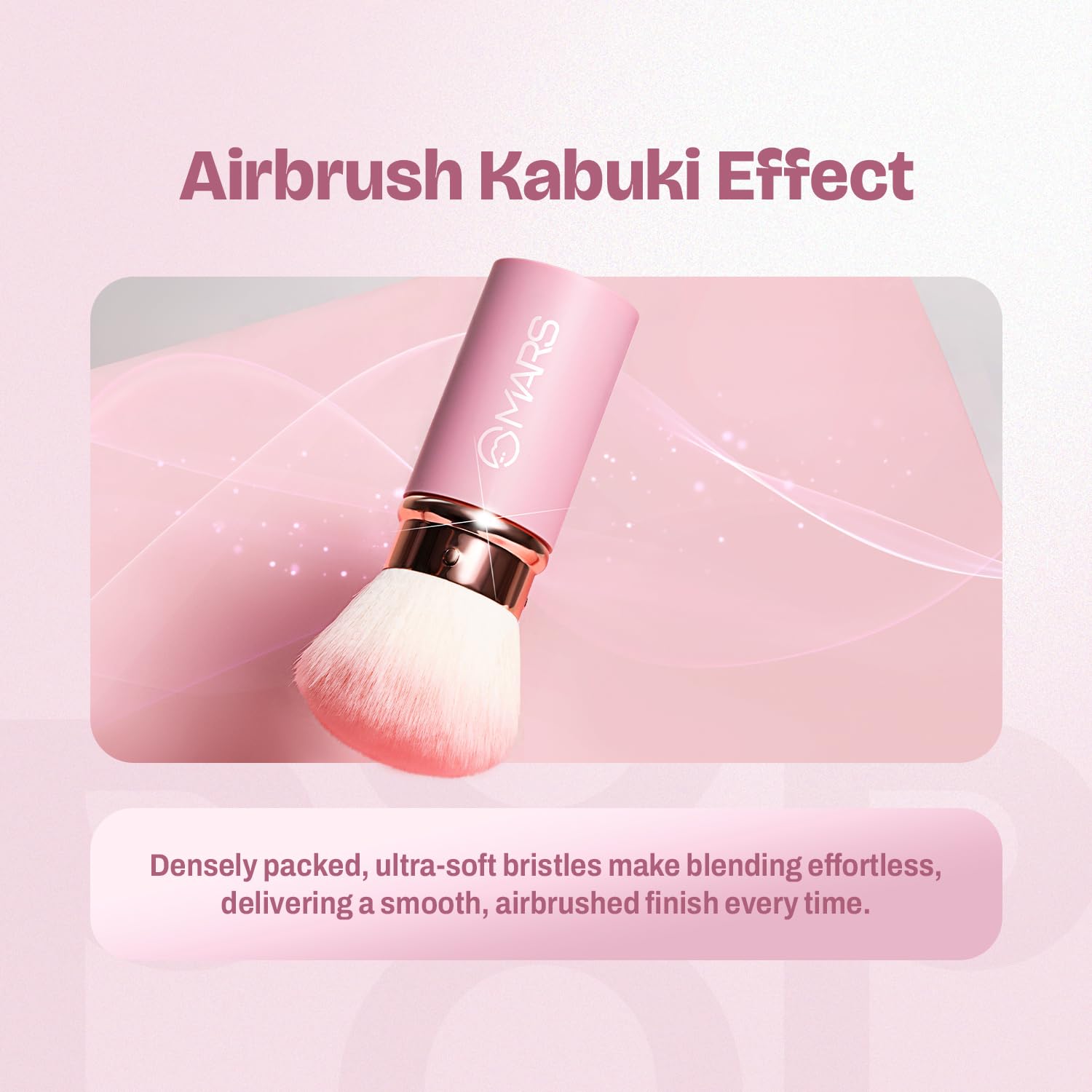MARS Pop Retractable Brush | Airbrush Kabuki Finish | Flawless High Coverage | Ultra-Soft Bristles | Multi-Functionality | Travel-Friendly | Easy to Clean 2