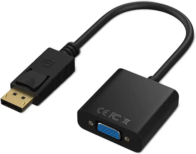 Adaptateur DisplayPort vers VGA - Convertisseur DP mâle à VGA femelle (Noir)