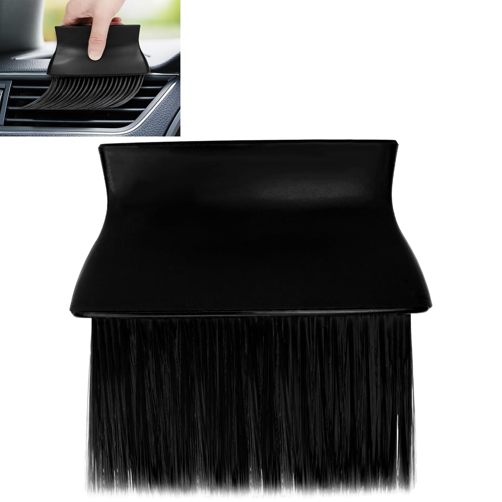 ecocstmAuto Interior Dust Brush, Car Cleaning Brushes Duster, Car Interior Dust Cleaning Brush, Soft Bristles Detailing Brush Dusting Tool for Automotive Dashboard Air Vents, Computer (Black)