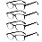 Kerecsen 4 Pack Reading Glasses for Men and Women with Spring Hinges, Lightweight Black Rectangular Readers Eyeglasses (4 Pack Black/Clear, 2.75, x)