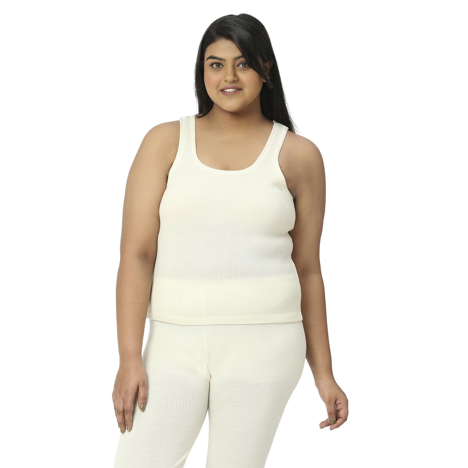 Women Pure Wool Sleeveless Ribbed Vest-image-49