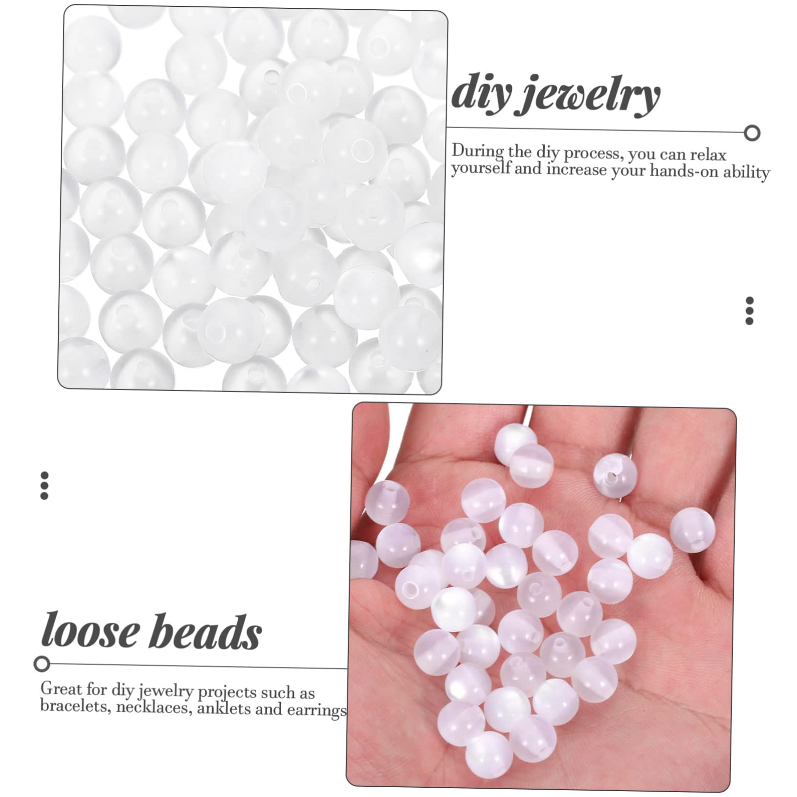 SHINEOFI 500piezas Abalorios Sueltos De Gato Ojo Para Fabricación De Joyería Beads Para Pulseras y Collares Diy Accesorios De Manualidades