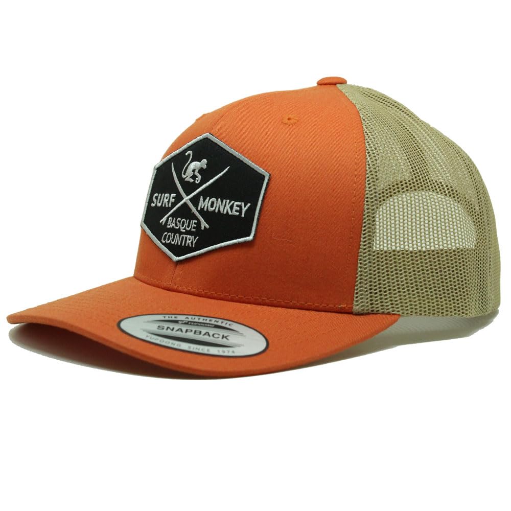 SURF MONKEY Trucker-Kappe 6P, gebogenes Visier, verstellbare Snapback-Kappe, niedriges Profil