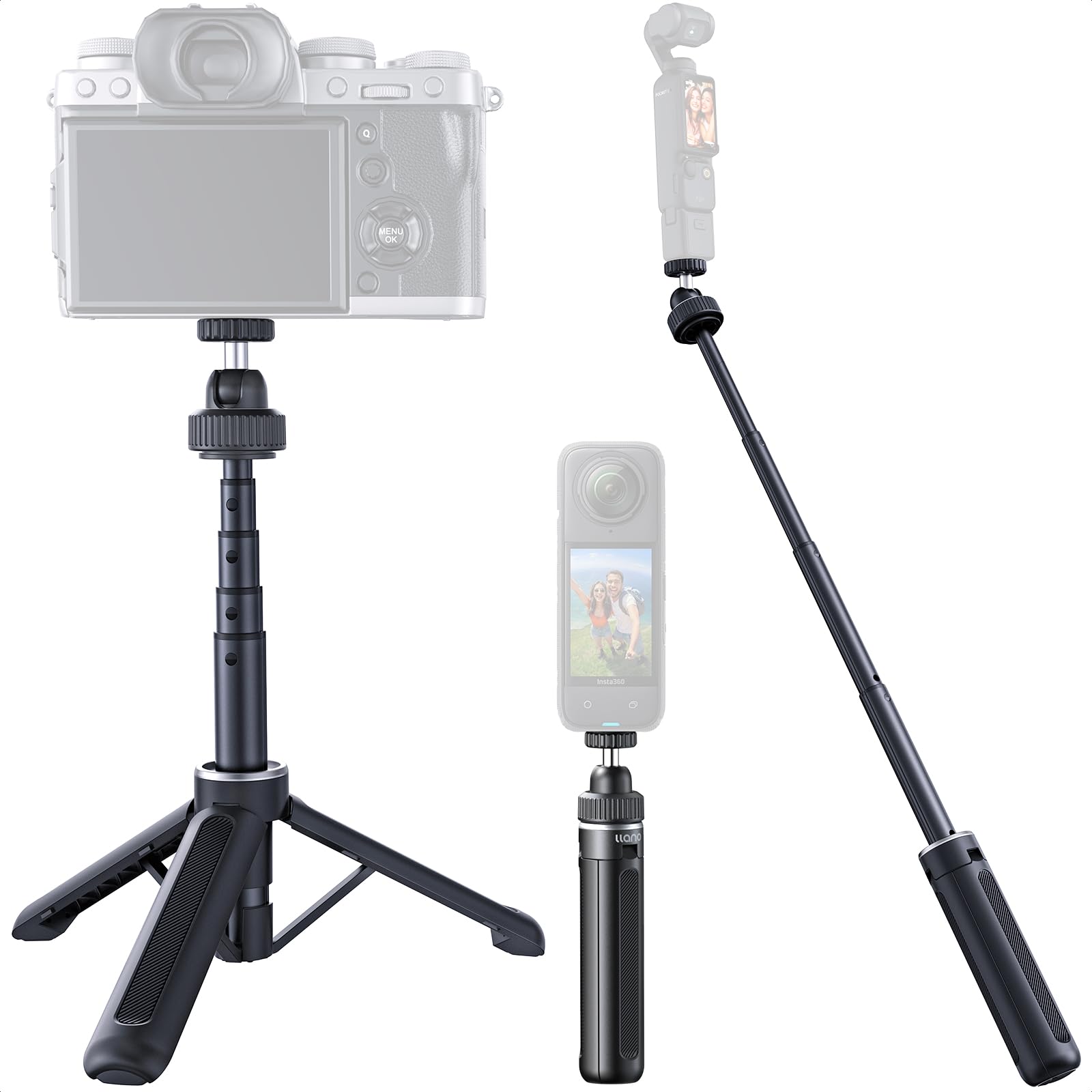 Amazon | llano ミニ三脚 Insta360 Luna Ultra/Osmo Pocket 4/3対応 自