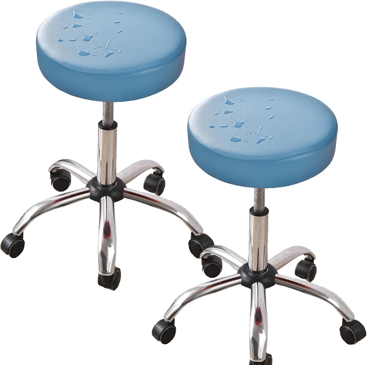 Housses de tabouret de bar de cuisine extensibles - Lot de 6 housses de coussin en cuir PU