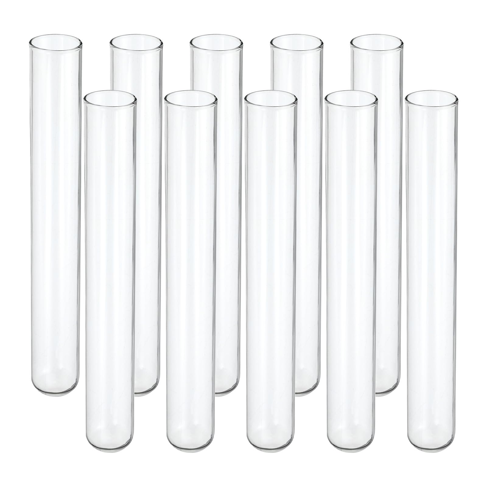 PATIKIL Tubos de Ensayo de 20 ml, 50 Unidades Tubos de Ensayo Redondos de Vidrio Transparente de 5.91x0.79 Pulgadas con Fondo para Almacenamiento de Cuentas, Dulces