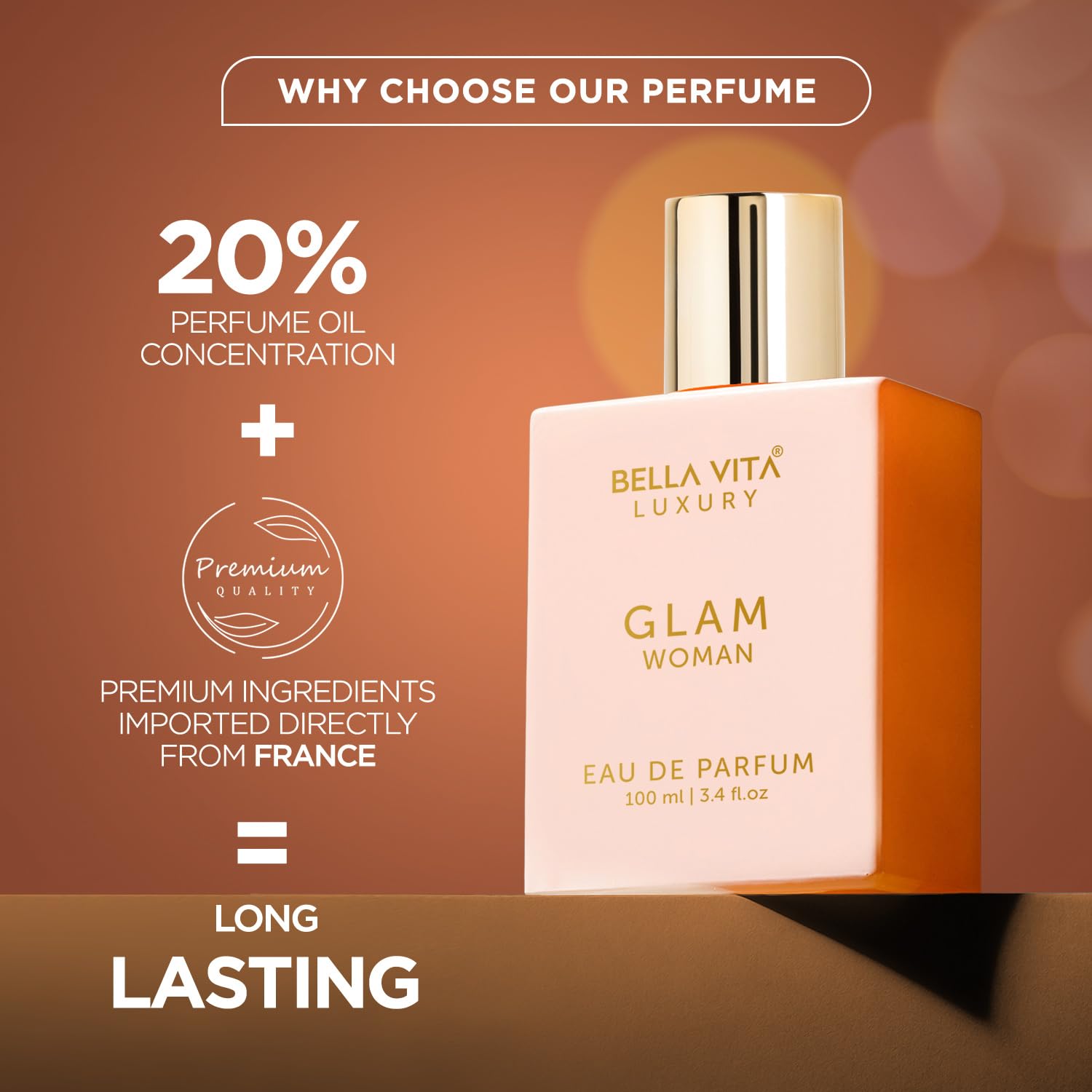Bella Vita Luxury Glam Woman Gift Set with Shower Gel 250 Ml for Deep Cleansing, EDP Perfume100 Ml, Body Spray Mist 150 Ml and Perfume Body Lotion 200 Ml 3