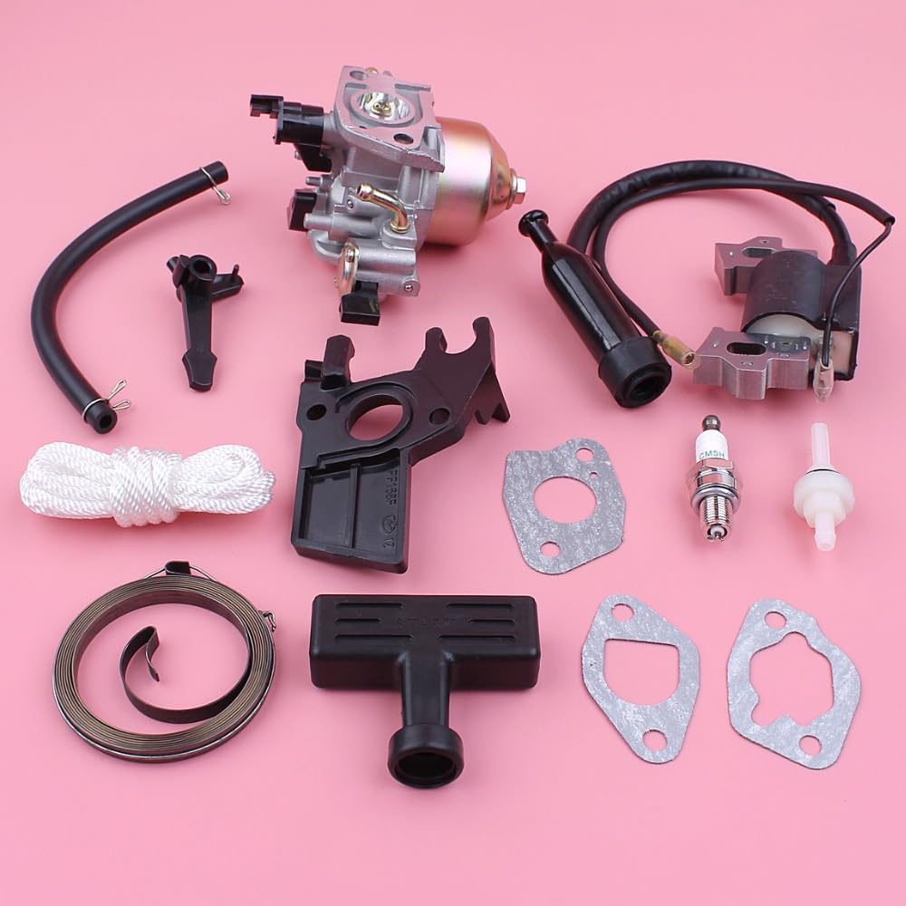 Attrezzi ricambi Carboidrati di carboidrati accensione carburatore for honda GX160 GX200 5, CV 6, GX 160 200 Impugnatura della corda a molla avviamento rinculo isolante