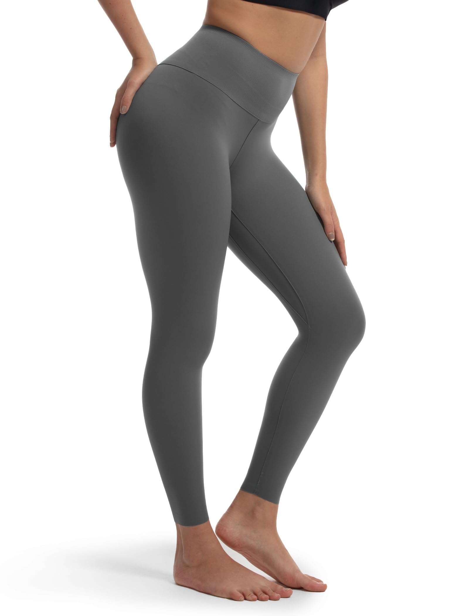 COMFELIE Seamless Leggings for Women Mid-Rise Yoga Pants No See Through Workout Leggings with Pockets