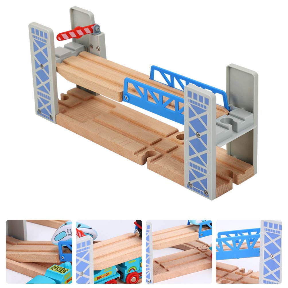 jojofuny 1 Juego de Puente de Tren de Madera Puente de Ferrocarril de Madera para Vía de Ferrocarril Paso Elevado de 2 Niveles Compatible con Todas Las Vías de Ferrocarril