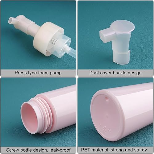 Miniatura 5 de Botella dispensadora de jabón espumoso, botella de espuma de viaje, paquete de 2 botellas dispensadoras de espuma de plástico de 3.4 onzas,