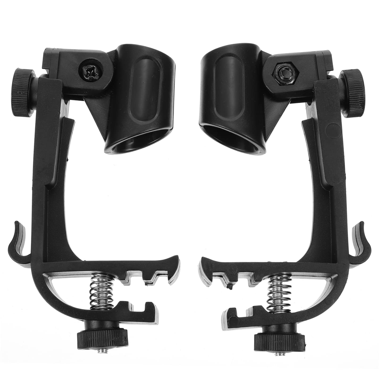 FUNOMOCYA 2 Pcs Adjustable Shockproof Drum Microphone Clips for Mic Stand Universal Mounting Clips for Secure Drum Microphone Positioning for Musicians and Performers