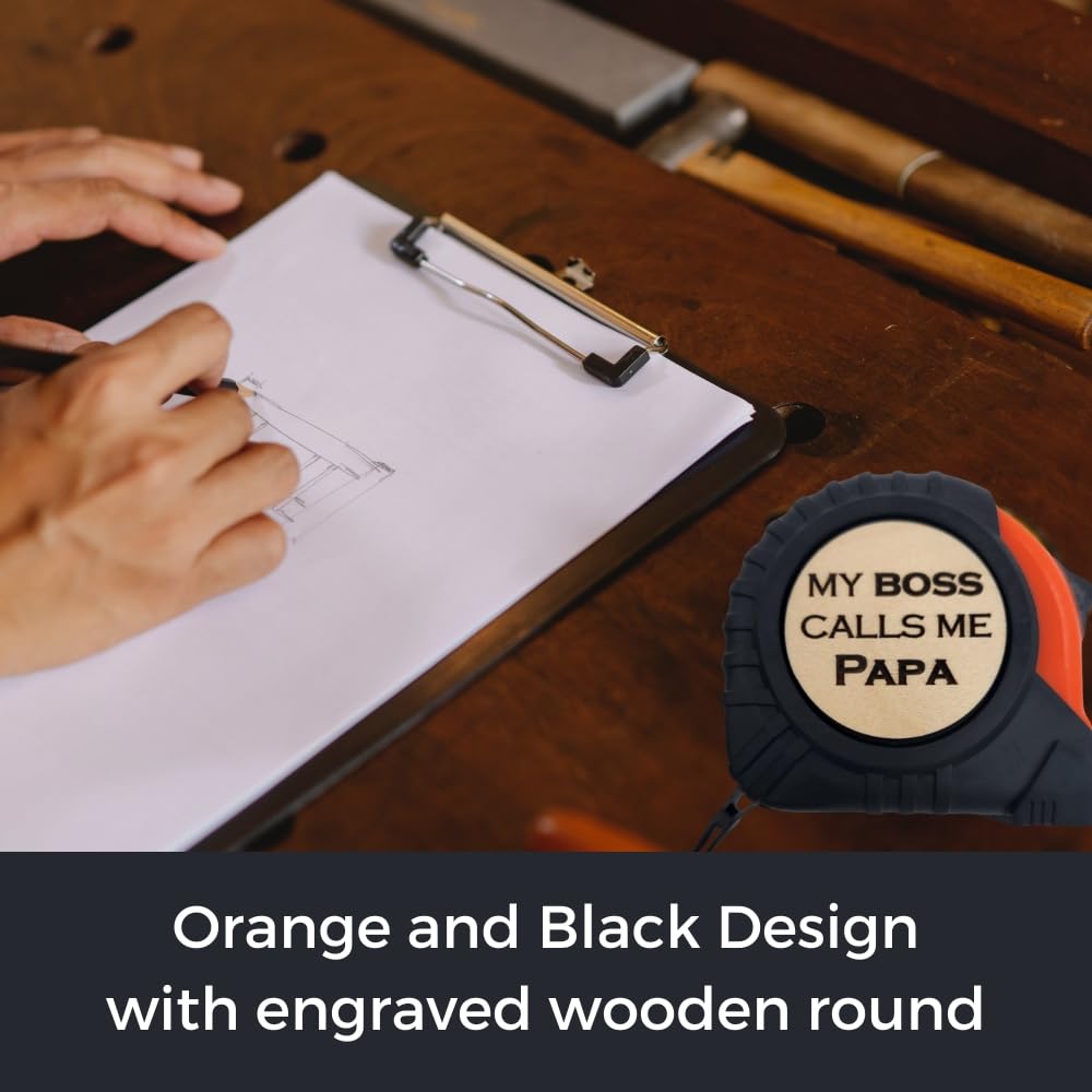 Papa Gifts from Grandkids, Gifts for Papas from Granddaughter, Papa Fathers Day from Grandson. Useful Papas Fathers Day Ideas, Practical Christmas for Grandpa, My Boss Calls Me Tape Measure (Boss)