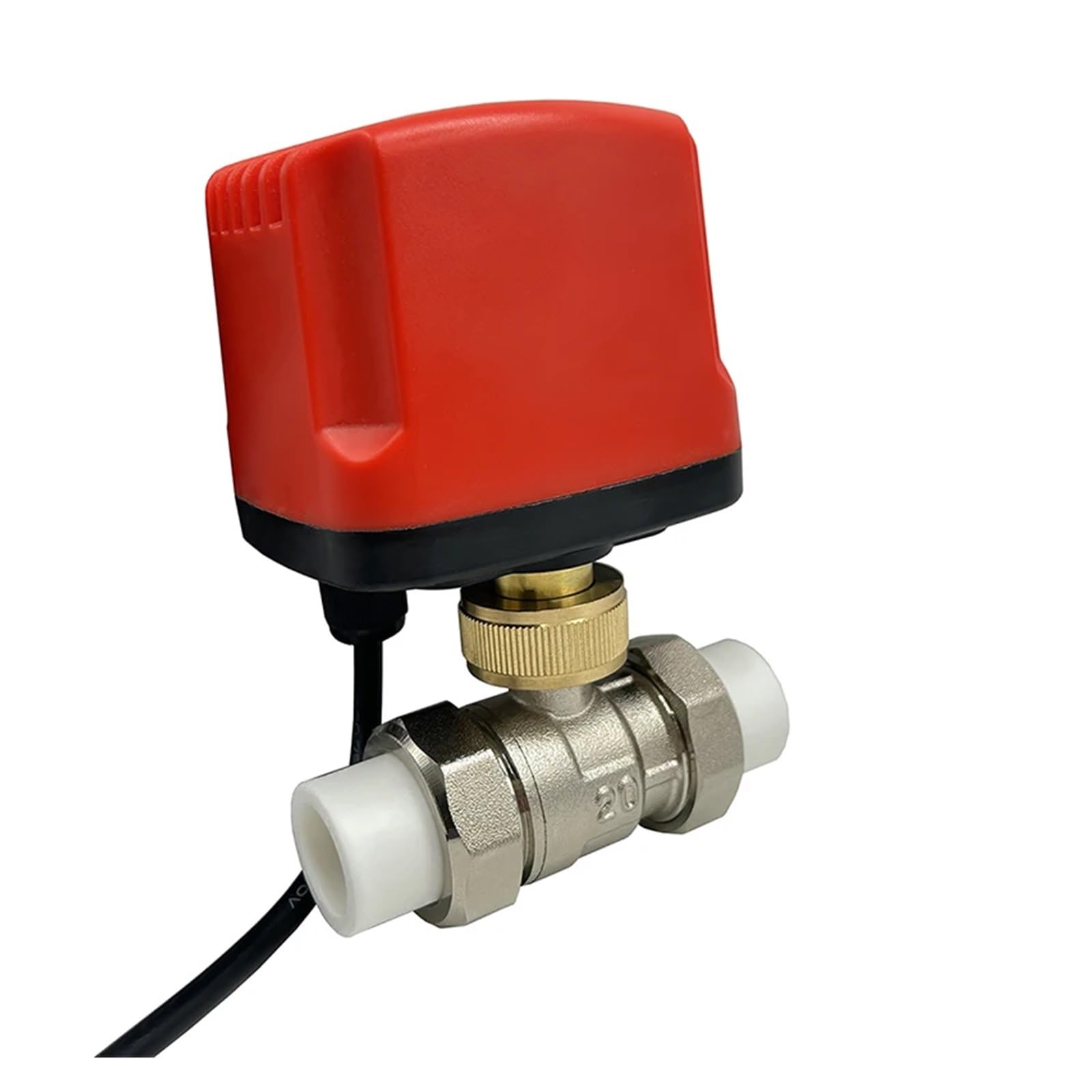 Valve motorisée Vanne à boisseau sphérique motorisée en laiton PPR IP65, vannes à boisseau sphérique PPR20, 32, 40, 50, moteurs métalliques à couple élevé, 3 fils, 2 commandes(P-P-R20,12VDC_CR04)