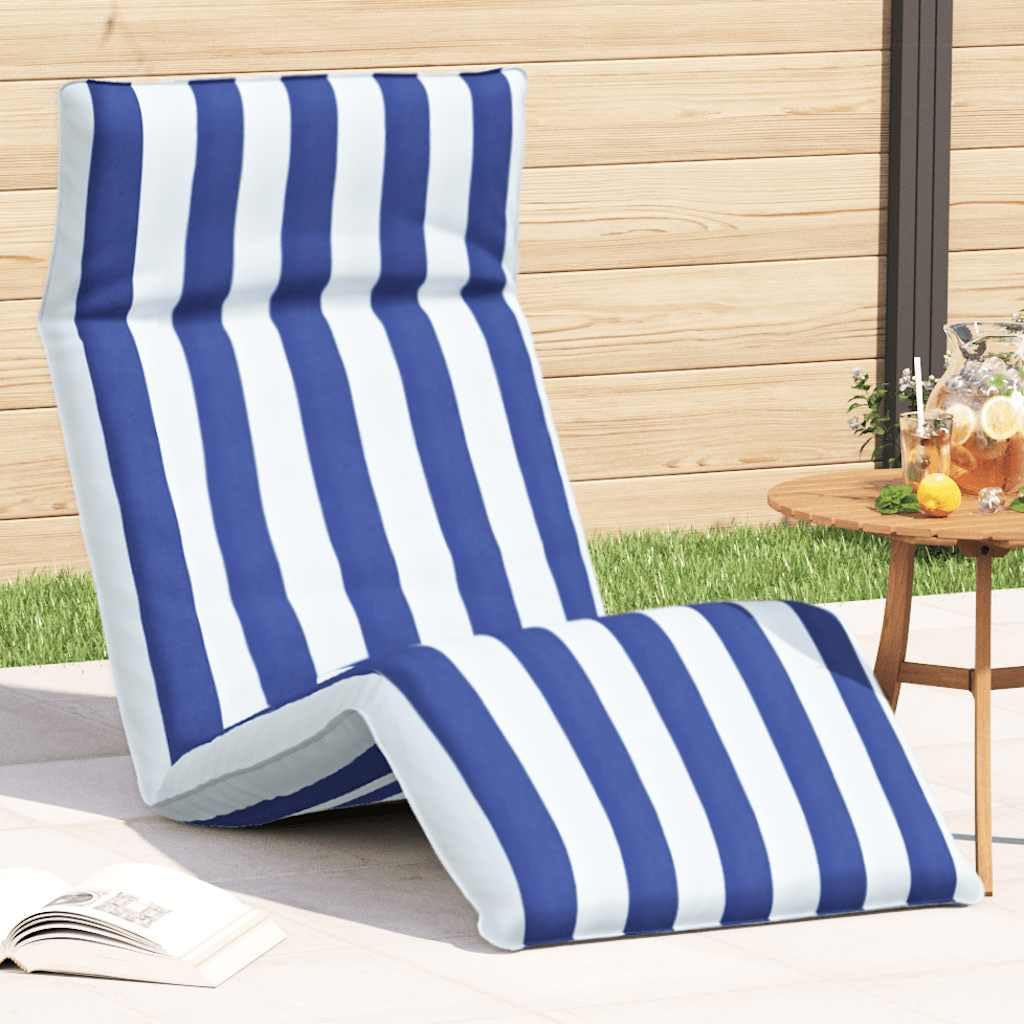 Klappbare Gartenliege Blau-Weiß 175x54 cm mit Wasserabweisendem Oxford-Gewebe für Strand, Balkon, Terrasse und Camping, Verstellbar für Entspannung und Sonnenbaden