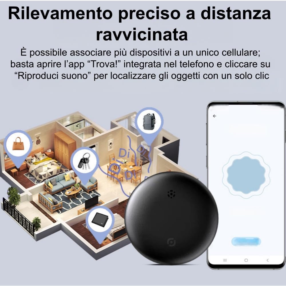 Volovivo Localizzatore Bluetooth- Trova Chiavi, Bagagli & Portafogli, Posizionamento Preciso