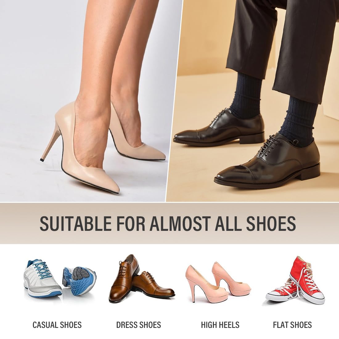 4 Pares De Almohadillas De Tacón De Zapatos, Almohadilla Protectora de Talón Autoadhesiva, Transpirable y Antideslizante, Para Mujeres y Hombres Plantillas Antideslizantes Para Zapatos