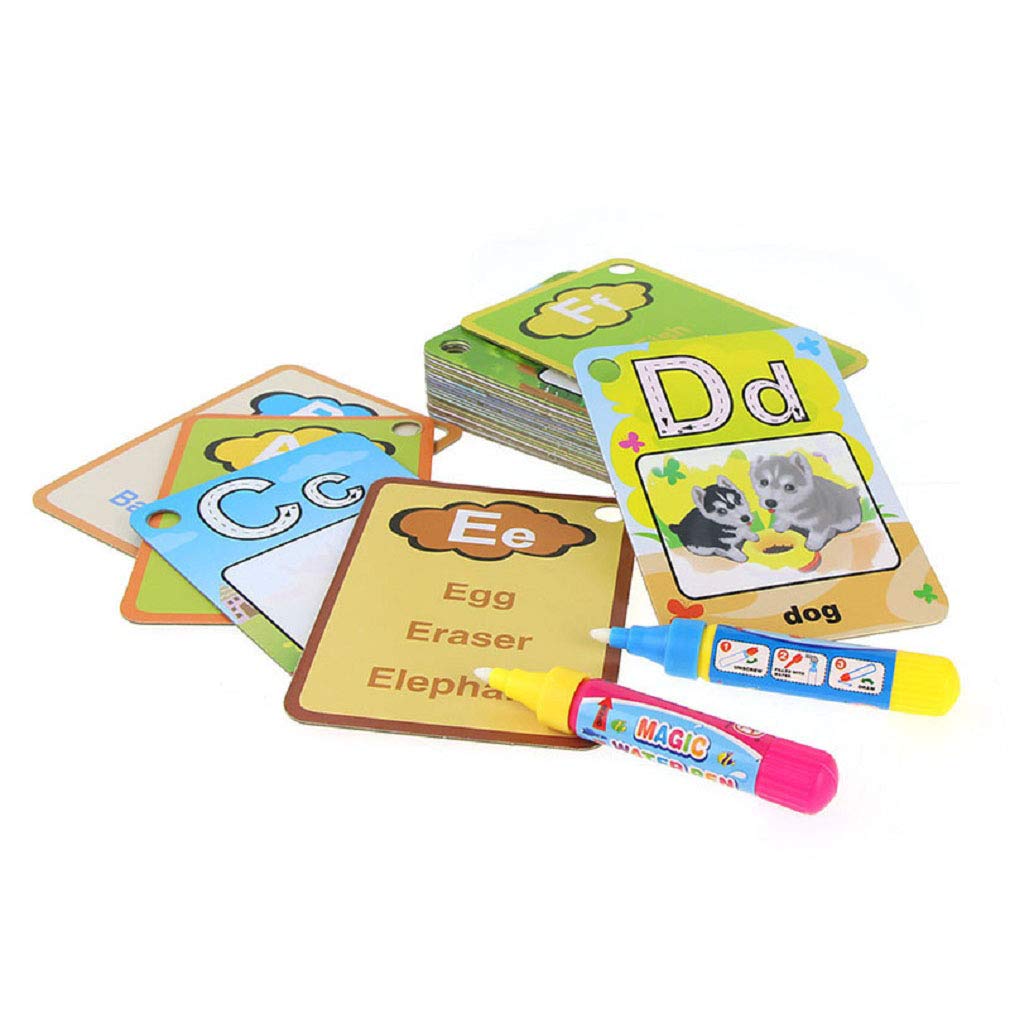 Buy Alphabet Water Painting Cards with 2 Magic Water Pens Cognitive