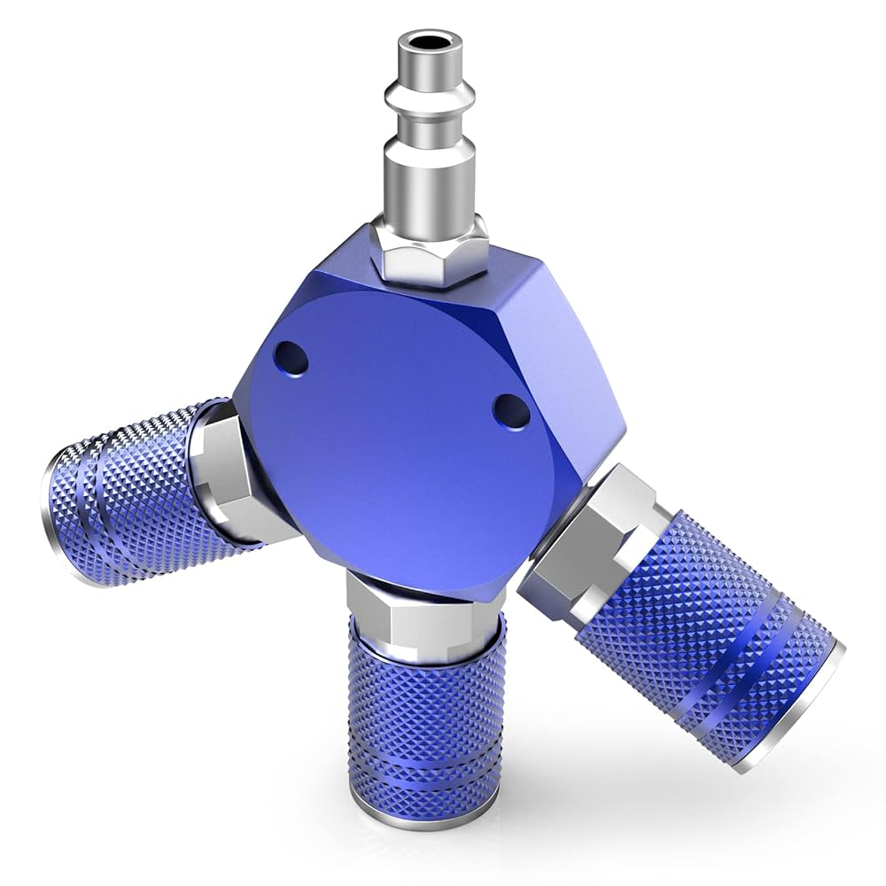 AFG232 7台　242 3台　243 2台 Amazon.com: GASHER 藍色3 向1/4 英吋NPT 鋁製六角式空氣歧管,附