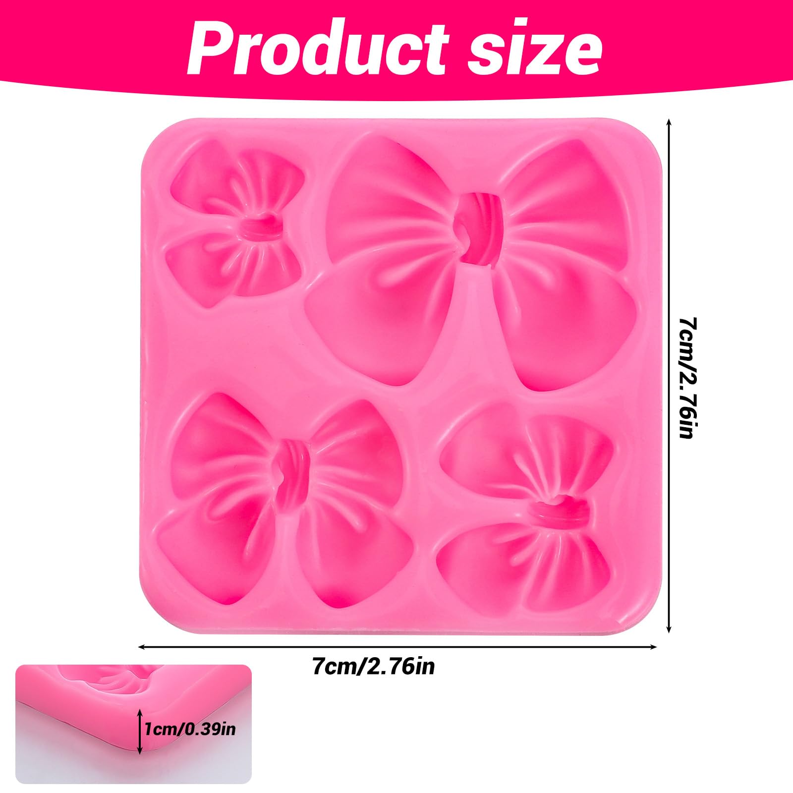 2 Stampi In Silicone Per Cake Pop E Cioccolato - Rosa, 4 Pezzi E Forme A Fiocco - Per Dolci Fai Da Te