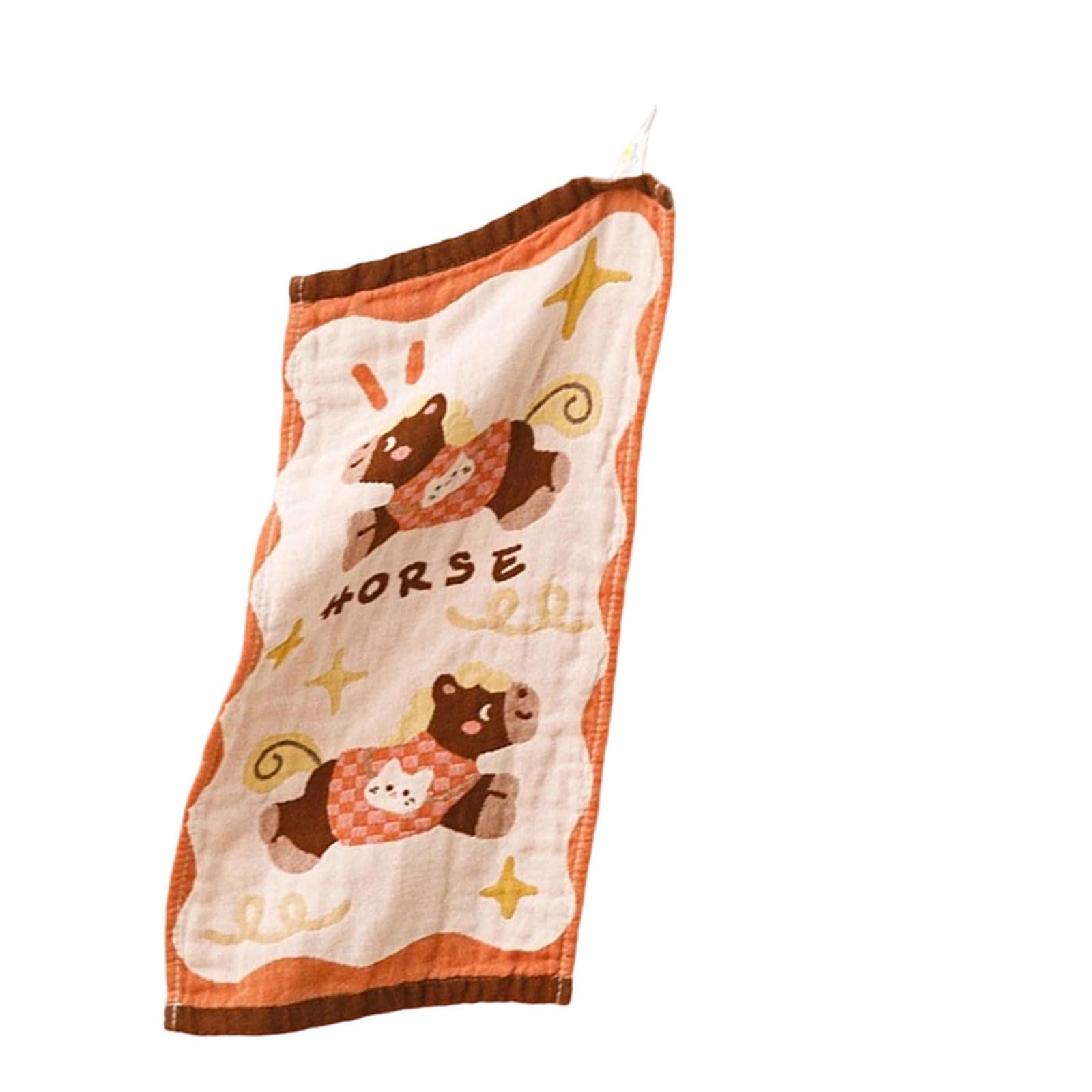 Buxuaaaa Newborns Face Towels Horse Pattern Quick Dry Cotton Gauze Washable Drools Bib Multiuse Washcloth for Delicate Cotton Kids Towel